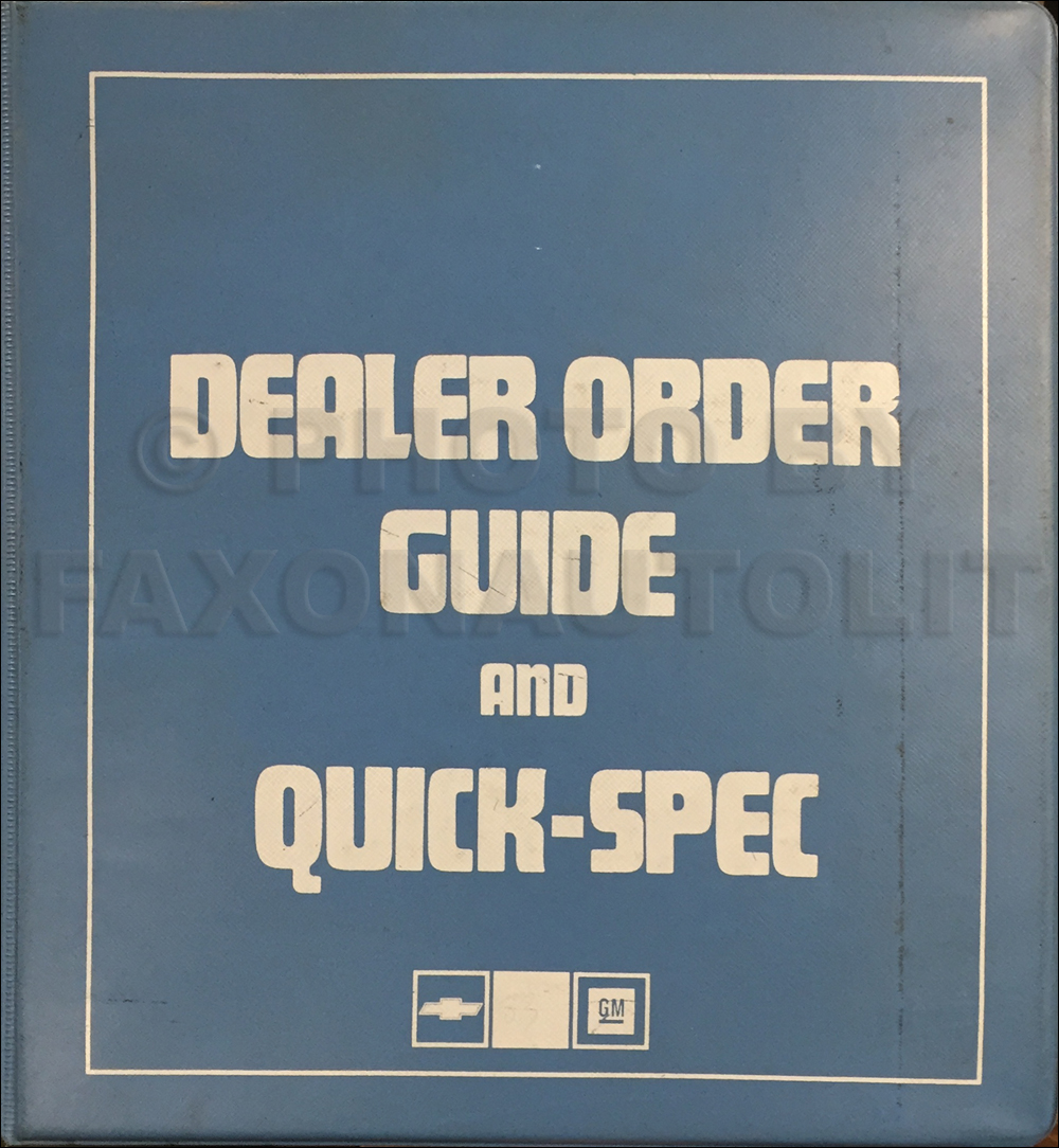 1983 Chevrolet Order Guide Dealer Album Original