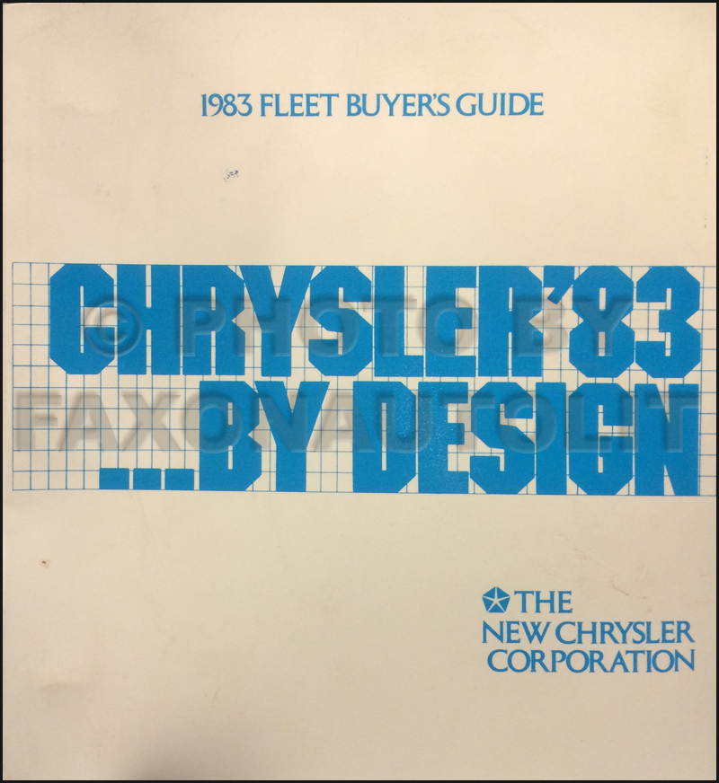 1983 Chrysler Plymouth Dodge Fleet Buyer's Guide Original