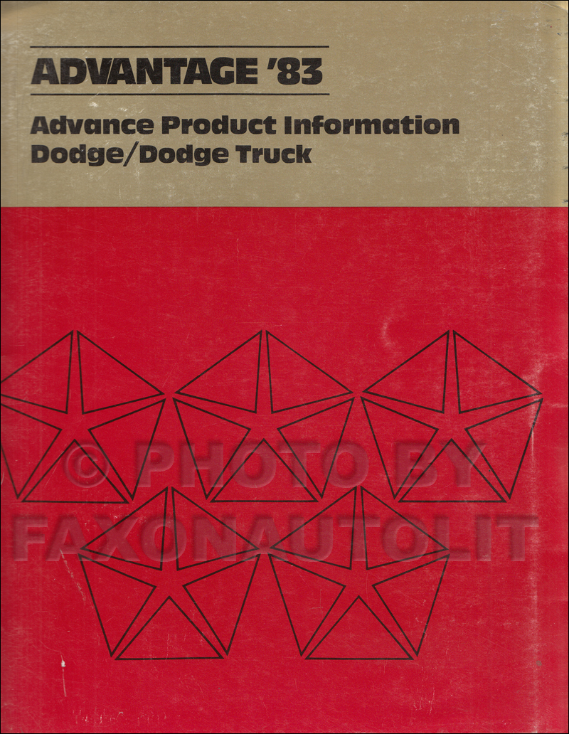 1983 Dodge Advance Product Information Original Dealer Album