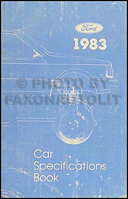 1983 Ford Lincoln Mercury Service Specifications Book Original