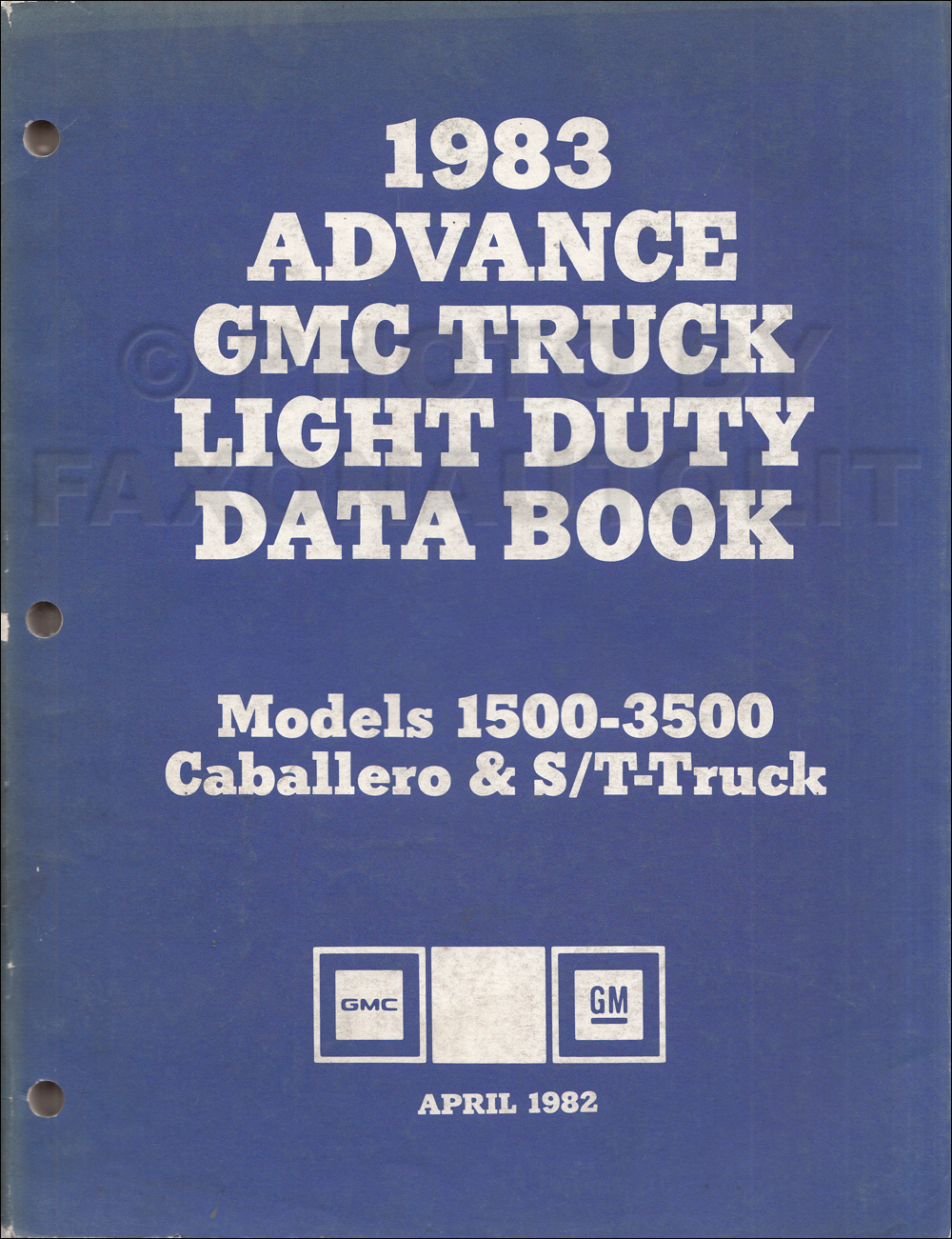1983 GMC Advance Light Duty Data Book Original