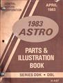 1983 GMC Astro Parts Book Original D9K D9L Aluminum Tilt
