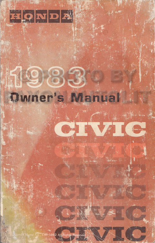 1983 Honda Civic Owner's Manual Original