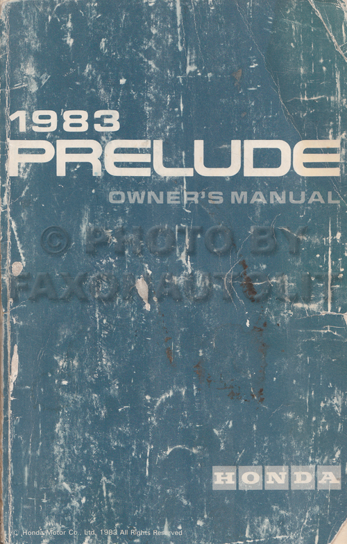 1983 Honda Prelude Owner's Manual Original