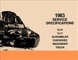 1983 Jeep Service Specifications Manual Reprint