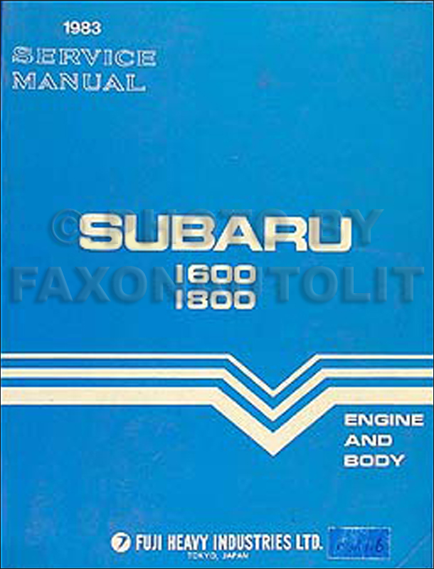1983 Subaru Repair Manual Original 