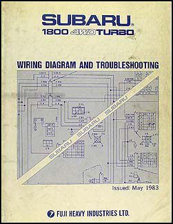 1983 Subaru 1800 4WD Turbo Wiring and Troubleshooting Manual Original