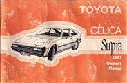 1983 Toyota Supra Owner's Manual Original
