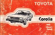 1983 Toyota Corolla Owner's Manual Original