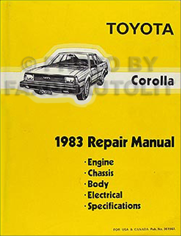 1983 Toyota Corolla Repair Manual Original