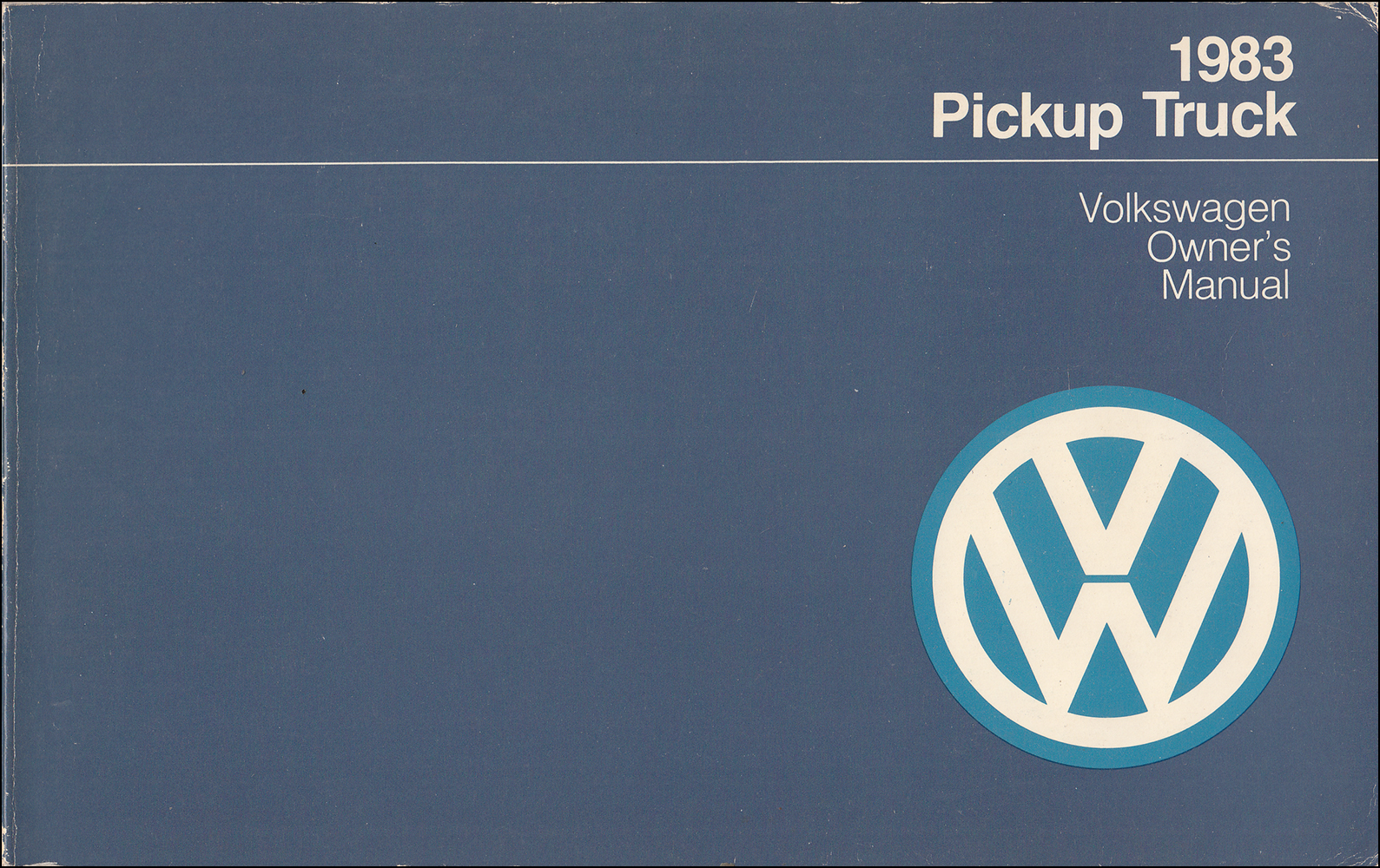 1983 Volkswagen Pickup Owner's Manual Original 