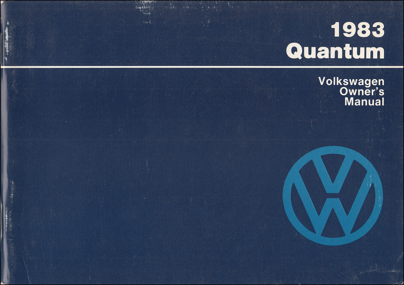 1983 Volkswagen Quantum Owner's Manual Original