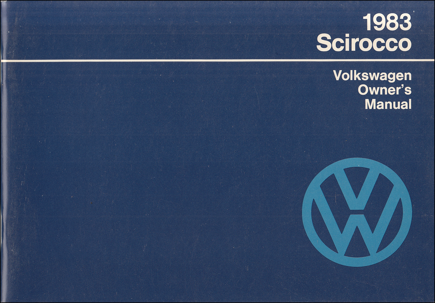 1983 Volkswagen Scirocco Owner's Manual Original