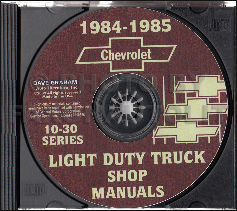 1984-1985 Chevrolet Truck Shop Manuals CD Pickup Blazer Suburban Van FC