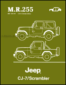 1984-1986 Jeep CJ-7 & Scrambler Body Manual Original MR255