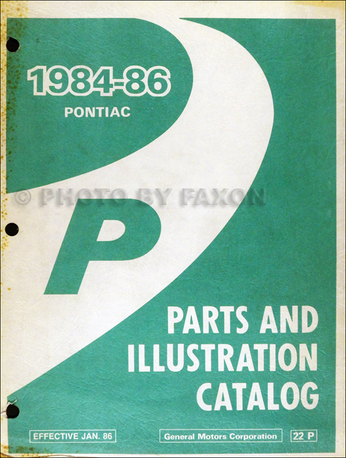 1984-1986 Pontiac Fiero Parts Book Original