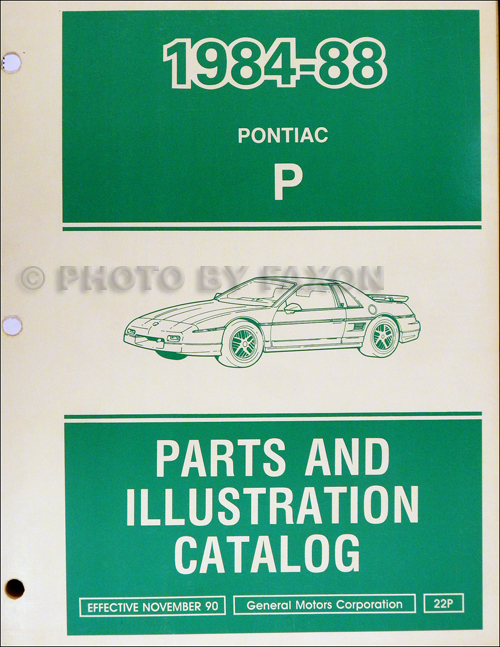 1984-1988 Pontiac Fiero Parts Book Original