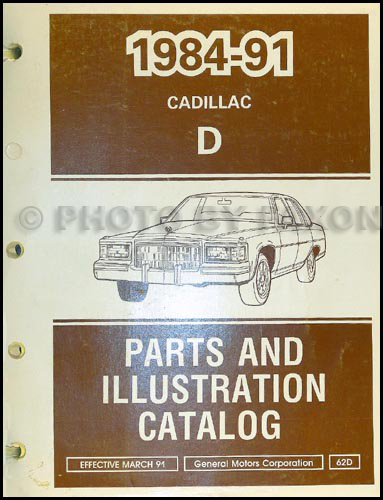 1984-1991 Cadillac RWD Fleetwood and Brougham Parts Book Original