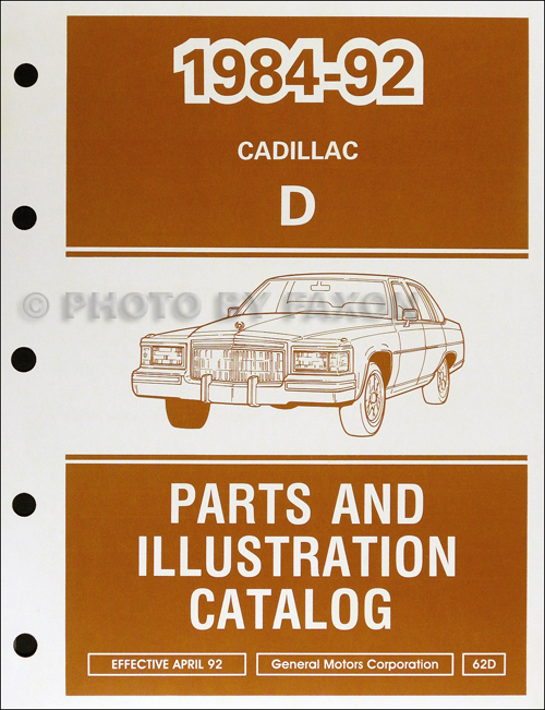 1984-1992 Cadillac Fleetwood Brougham RWD Parts Book Original