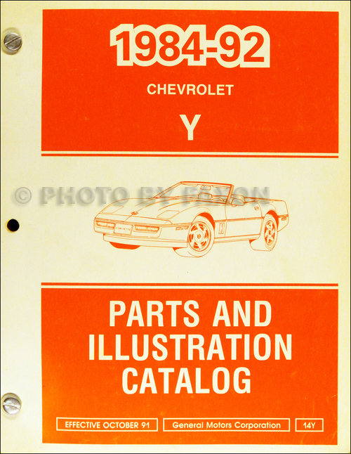 1984-1992 Chevrolet Corvette Parts Book Original