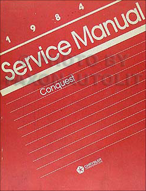 1984 Dodge Conquest Shop Manual Original