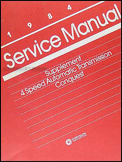 1984 Dodge Conquest 4 Speed Automatic Transmission Repair Shop Manual