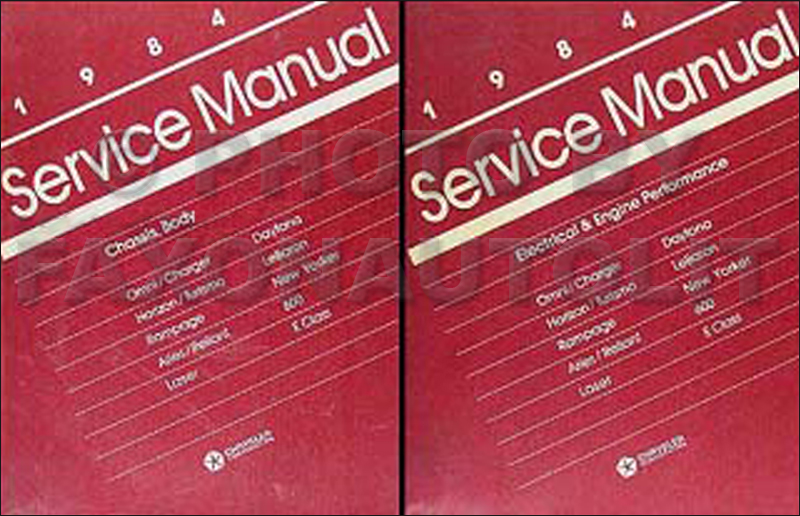 1984 MoPar FWD Car Repair Manual 2 Vol Set
