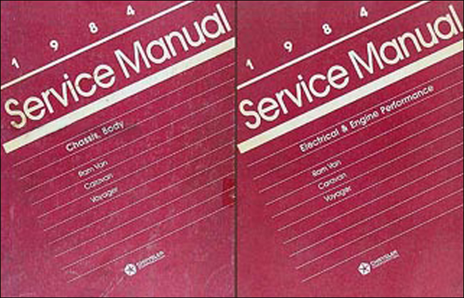 1984 Caravan and Voyager Van Repair Manual Original 2 Volume Set 