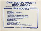 1984 Plymouth & Chrysler Ordering Code Guide Original