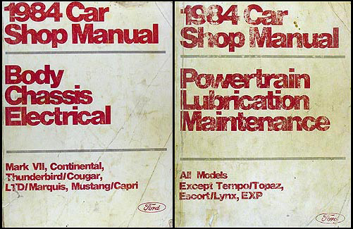 1984 Ford Lincoln Mercury Car Repair Shop Manual Volumes B & D
