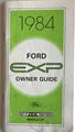 1984 Ford EXP Owner's Manual Original