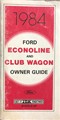 1984 Ford Econoline Van & Club Wagon Owner's Manual Original