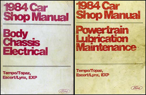 1984 Tempo Escort EXP Topaz and Lynx Repair Manual Original Set