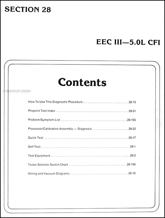 1984 Ford EEC-III Tester Engine/Emissions Diagnosis Manual