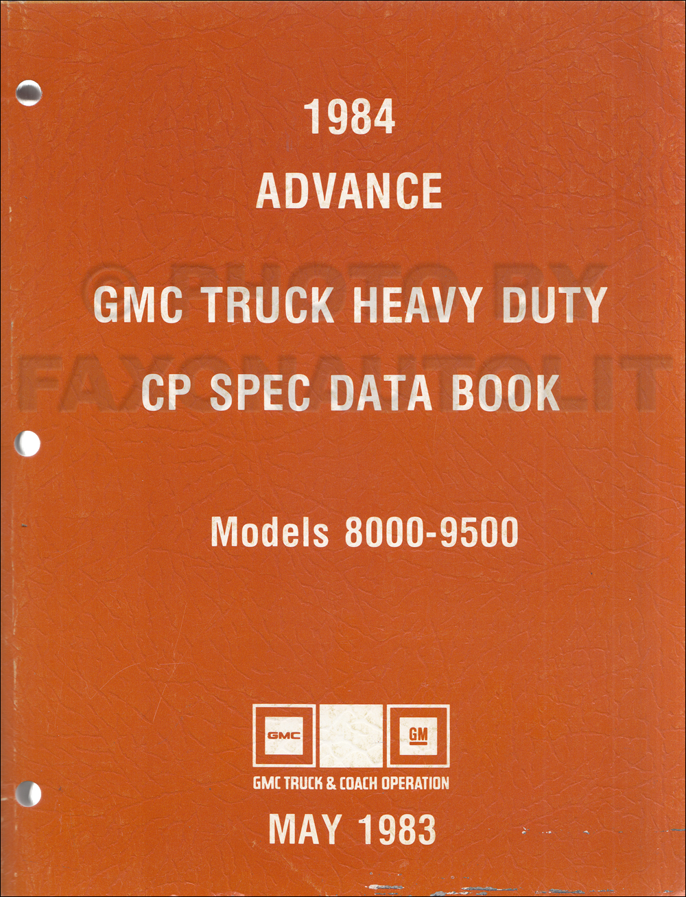1984 GMC Advance Heavy Duty Data Book Original