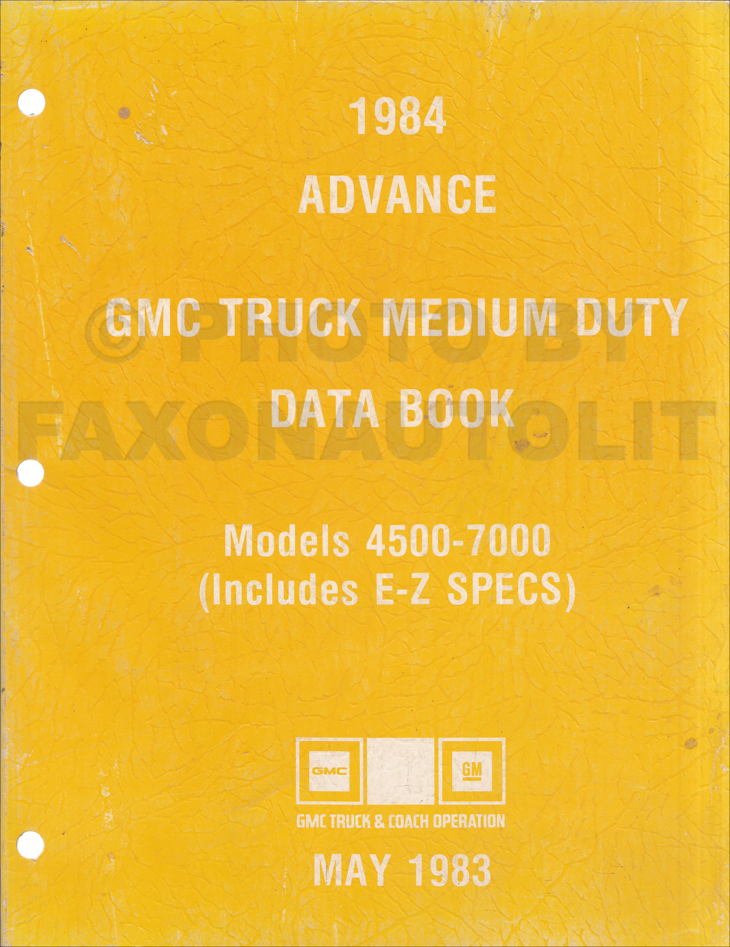 1984 GMC Medium Duty Advance Data Book Original