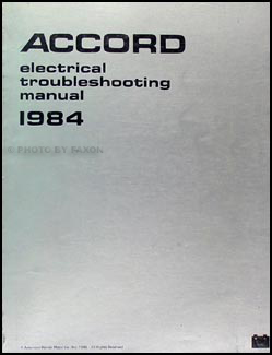 1984 Honda Accord Electrical Troubleshooting Manual Original 