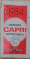 1984 Mercury Capri Owner's Manual Original