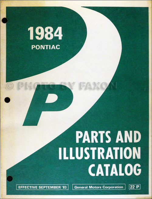 1984 Pontiac Fiero Parts Book Original