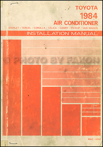 1984 Toyota Air Conditioner Installation Manual Original