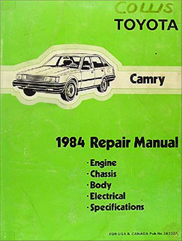 1984 Toyota Camry Repair Manual Original 