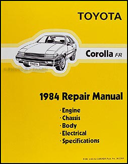 1984 Toyota Corolla RWD Repair Manual Original