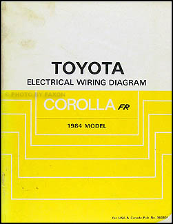 1984 Toyota Corolla SR5 RWD Wiring Diagram Manual Original