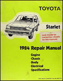1984 Toyota Starlet Repair Manual Original