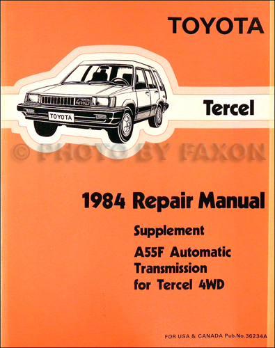 1984 Toyota Tercel 4WD Automatic Transmission Shop Manual Supplement Original