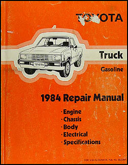 1984 Toyota Pickup Truck Repair Manual Original Gasoline