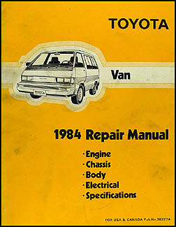 1984 Toyota Van Repair Manual Original 