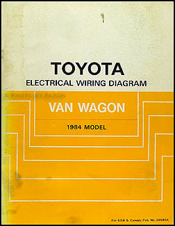 1984 Toyota Van Wagon Wiring Diagram Manual Original