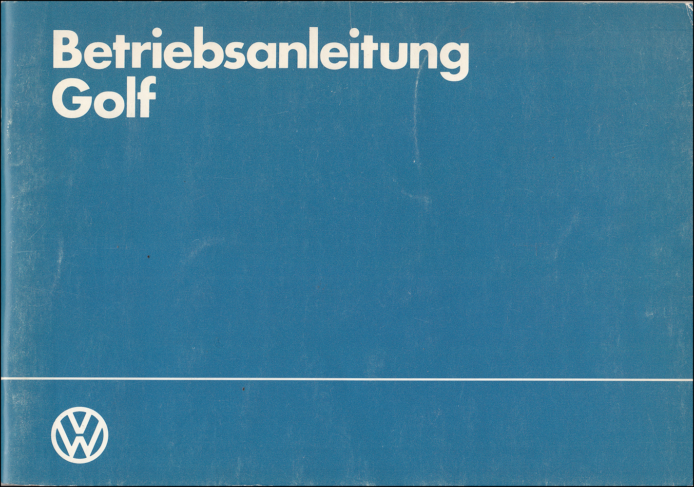 1984 Volkswagen Golf Owner's Manual GERMAN Original