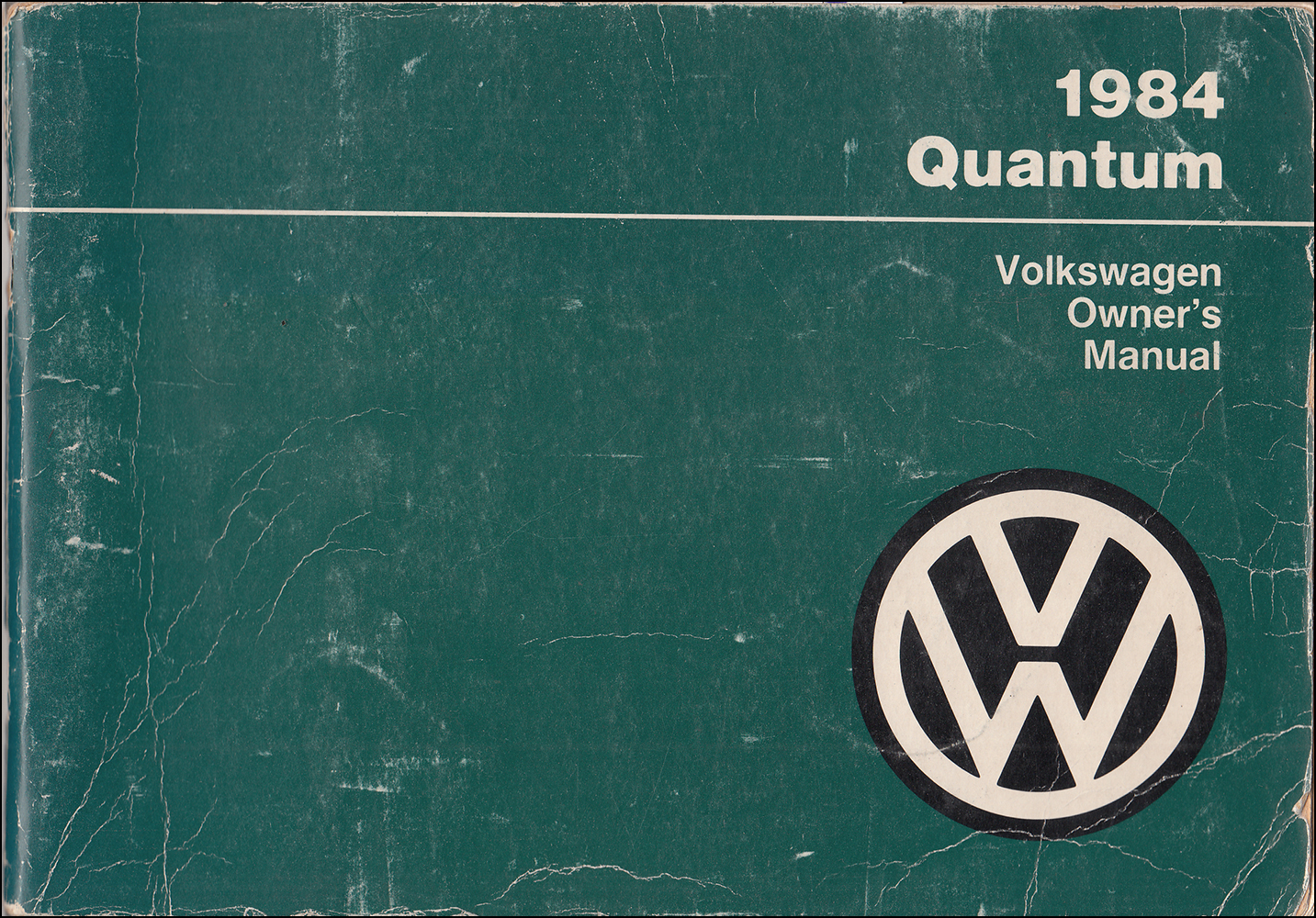 1984 Volkswagen Quantum Owner's Manual Original